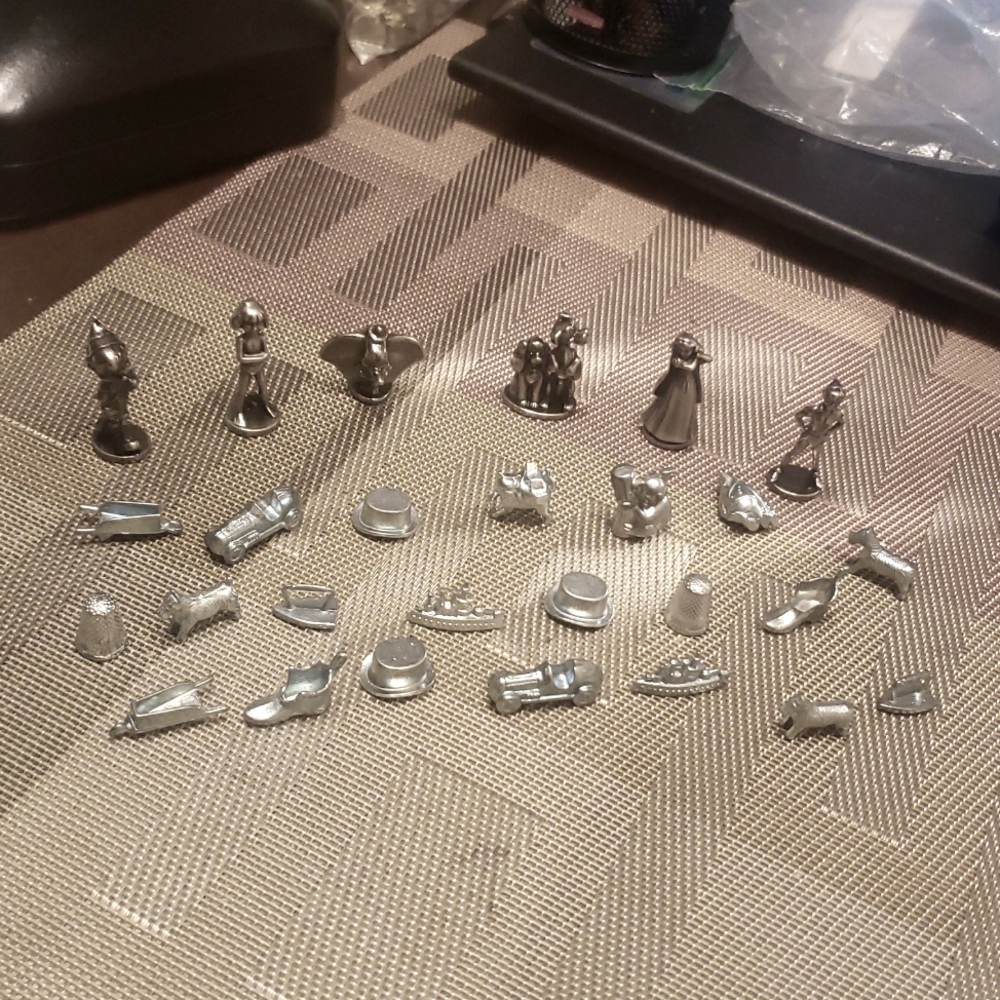 Vintage Monopoly Game Mixed Lot Of 27 Tokens Movers Silver Tone